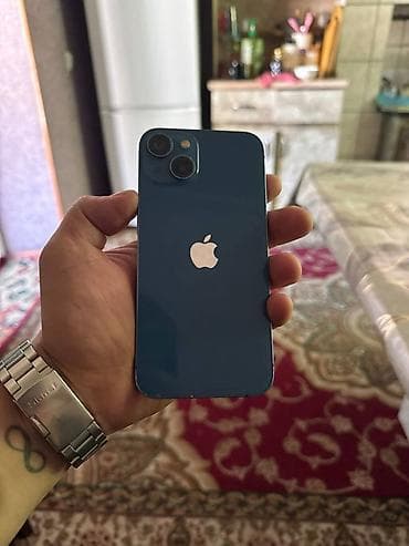 IPhone 13, Б/у, 128 ГБ, Синий, Зарядное устройство, Чехол, 96 %