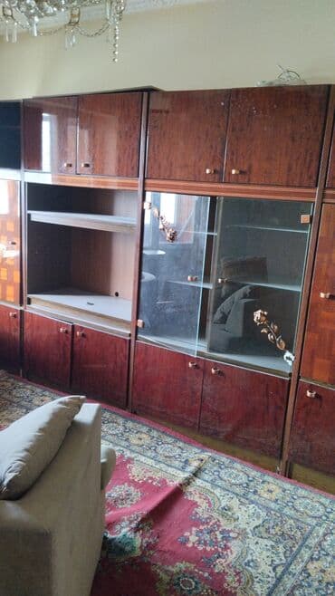 Дивандар: Зал үчүн гарнитур, Шкаф, ДСП, түсү - Күрөң — 1