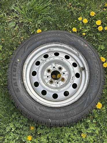 diska 14: Колеса в сборе 175 / 65 / R 14, Всесезонная, Новый, Запаска, Легковые, Железные, отверстий - 4 — 1