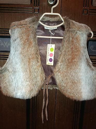 меховые безрукавки: Другие жилеты цвет - Коричневый — 1