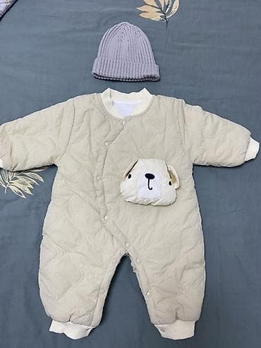 Балдардын кийим-кечелери жана бут кийимдери: Комплект, түсү - Саргыч боз, Жаңы — 2