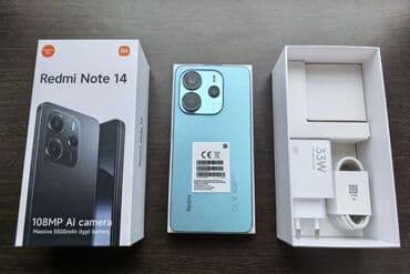 Аудиотехника: Redmi, Redmi Note 14, Новый, 128 ГБ, цвет - Голубой, 1 SIM — 2