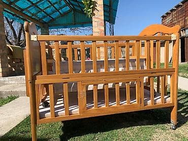 кубики деревянные: Детская кровать трансформер, Другой тип, цвет - Коричневый — 4