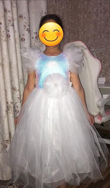 Детское платье, цвет - Белый, Новый