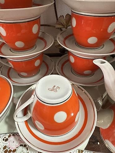 bubble tea: Полонский чайный сервиз в горошек на 6 персон — 6