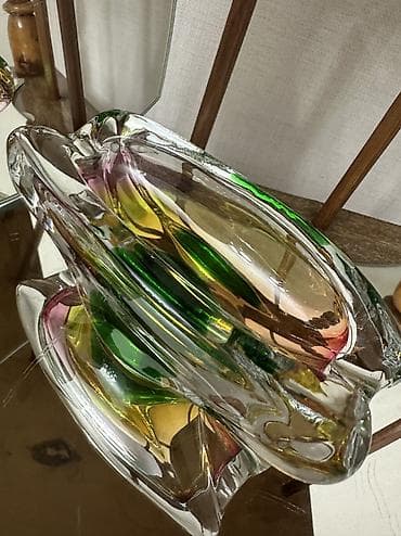 цветной хрусталь: Чешские пепельницы из цветного гутного стекла — 1