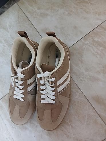 классическая обувь: Кроссовки мужские, размер 42. - Цвет: бежевый/светло-коричневый с — 3