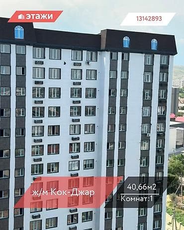 1 комнатный дом: 1 комната, 40 м², 13 этаж, ПСО (под самоотделку) — 1