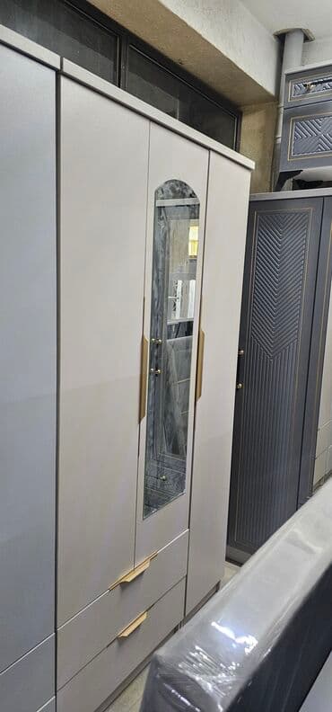 белая мебель спальня: Шкаф для одежды, Новый, Прямой — 10