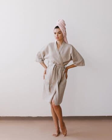 домашние халаты больших размеров: Халат, Вафли кездеме, 6XL, 2XL, XS — 5