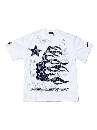 tech fleese: Футболка Hellstar Graphic Tee - Цвет: белый - Принт: крупный — 1