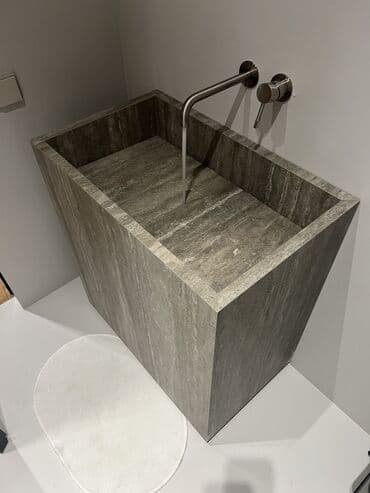 столешницы и подоконники: Раковина для ванной, Квадратная форма, Материал: Искусственный камень — 3