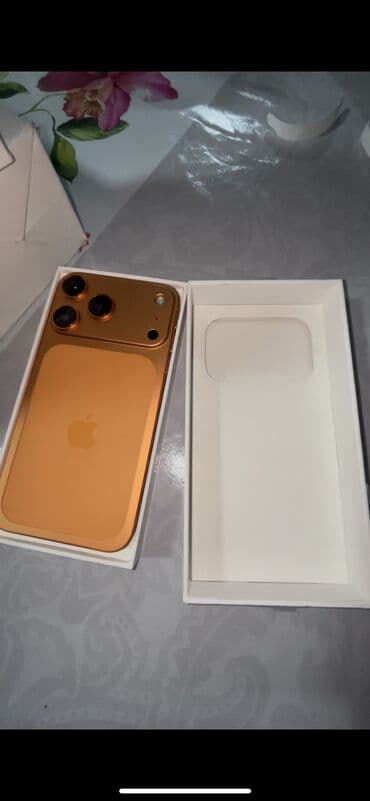 камера iphone: IPhone 17 Pro, Б/у, 256 ГБ, Оранжевый, Зарядное устройство, Кабель, Коробка, 100 % — 6
