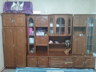 мебель доставка: Гарнитур для зала, Б/у, Шкаф, ДСП, Самовывоз, цвет - Коричневый — 2