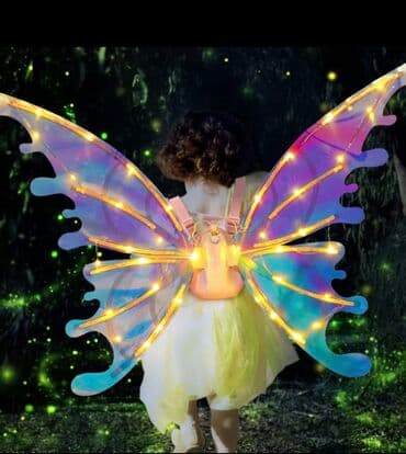 Детские светящиеся крылышки музыкальные. Ребёнок будет просто в