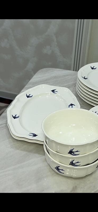 сервис пасуда: Столовый сервиз Marvelle «Ласточки», фарфор/керамика, классический — 2