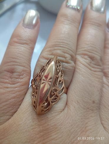 Кольца: Кольцо, Проба 583, Женские, Без вставки, Винтажный стиль — 9