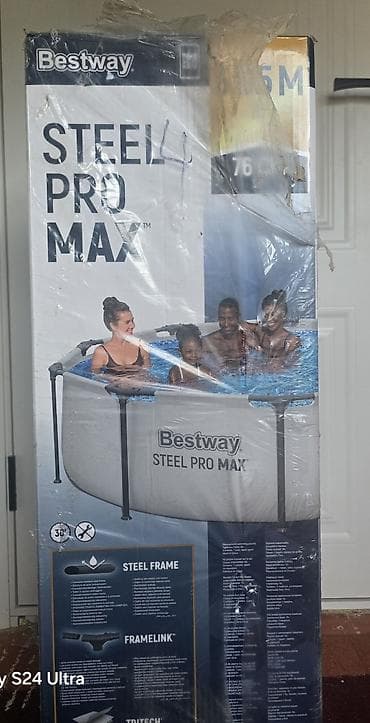 Набор для бассейна Bestway: 1) Каркасный бассейн Bestway Steel Pro — 2