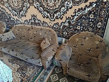 Комплект мягкой мебели, Б/у, Самовывоз, цвет - Коричневый at lalafo.kg — 3 Комплект мягкой мебели, Б/у, Самовывоз, цвет - Коричневый — 3
