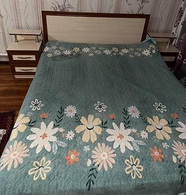 кухыный угалок: Уктоочу бөлмө гарнитуру, Колдонулган, Эки кишилик керебет, Шкаф, Комод, ДСП, Өзү алып кетүү, түсү - Күрөң — 1