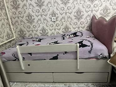 царга: Детская односпальная кровать, Б/у, Для девочки, С бортиком, Дерево, Самовывоз — 2