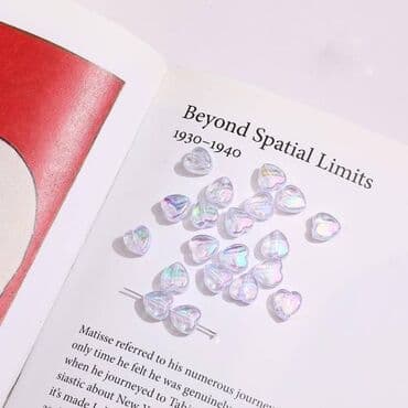 касметика для девочек: Бусины акриловые в виде сердечка с перламутром, размер сердца 7 мм х — 5