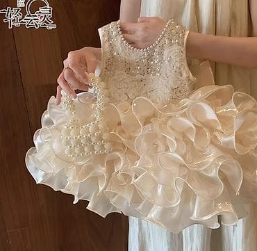 Жаш кыздардын көйнөктөрү: Балдар көйнөгү, түсү - Саргыч боз — 1