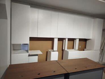 стол стулья для кухни цена: Кухонный гарнитур, Новый, цвет - Белый, МДФ, Бесплатная доставка — 6