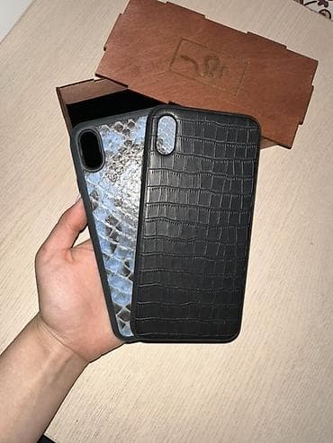 max 3: 2 Чехла на айфон X, из натуральной кожи питона, почти новые, в подарок — 2