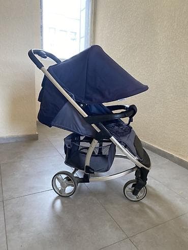 Коляски: Прогулочная коляска Babyton Cosmo, темно‑синяя. Состояние отличное — 1
