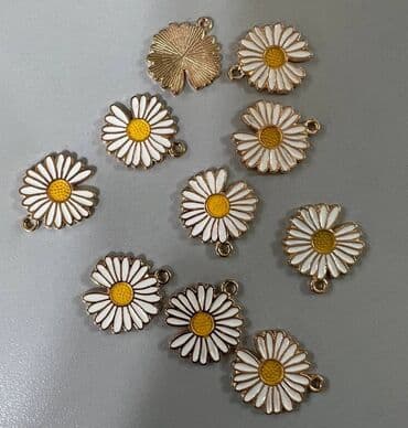 украшение шампанского для свадьбы: Подвеска эмалированная «Подсолнух» для изготовления бижутерии — 3