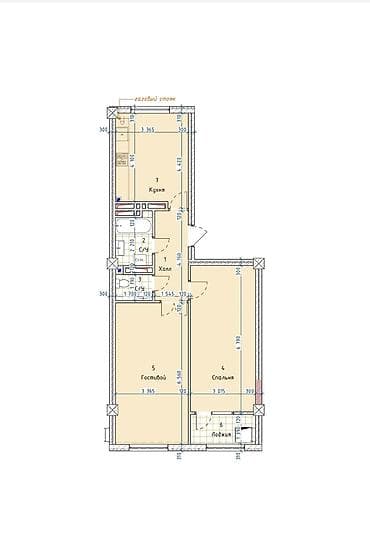 бакаева 51: 2 комнаты, 51 м², Элитка, 8 этаж, Готовая ПСО (под самоотделку) — 7