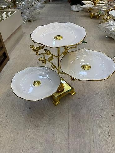 Посуда и кухонный инвентарь: Этажерки и сервировочные блюда для сладостей/фруктов - Трёхъярусные — 2