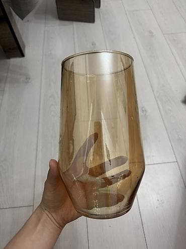 Декор жана интерьер: Стеклянная ваза цилиндрической формы - Материал: стекло - Цвет — 5