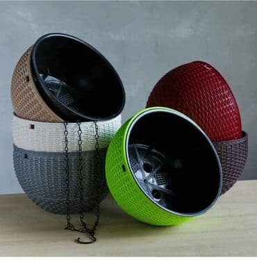 цветочница: Цветочные горшки Лотки, Висячие горшки, Прямоугольные горшки — 9