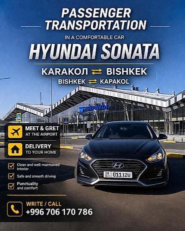 Автоуслуги: Пассажирские перевозки на комфортном автомобиле Hyundai Sonata — 1