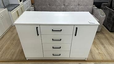 вешалка напольная для одежды металлическая: Комод для одежды, Без зеркала, цвет - Белый — 1