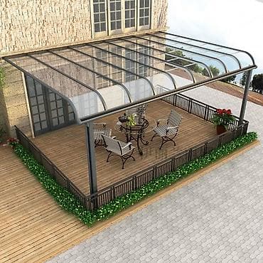 Газонокосилки: Навес, Арочный, Металл, Поликарбонат, Установка — 2