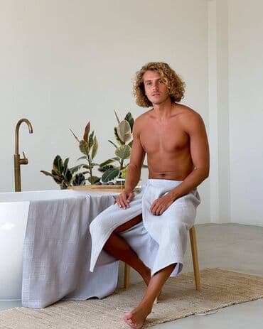 домашние халаты больших размеров: Халат, Вафельное полотно, XS, S, M — 16