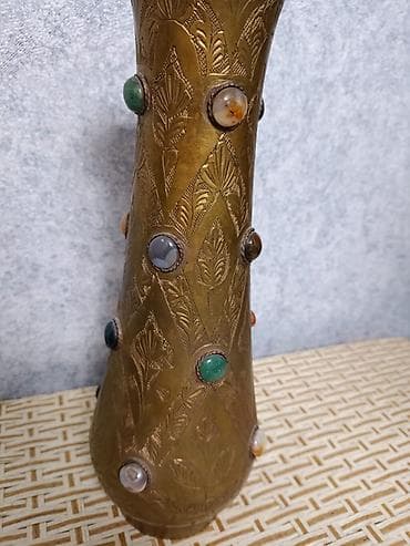сумка большая: Ваза винтаж бронзовая с натуральными полудрагоценными камнями в — 4
