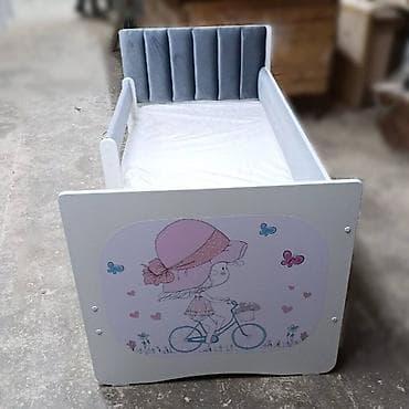 Детские односпальные кровати: Детская односпальная кровать, Новый, Для девочки, Для мальчика, С матрасом, Бесплатная доставка — 4