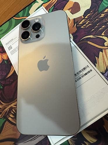 IPhone 16 Pro Max, Б/у, 256 ГБ, Natural Titanium, Защитное стекло, Чехол, Кабель, 94 % — 4