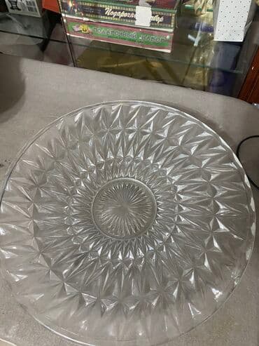 Блюдо из хрусталя для борсоков и лепешек .СССР