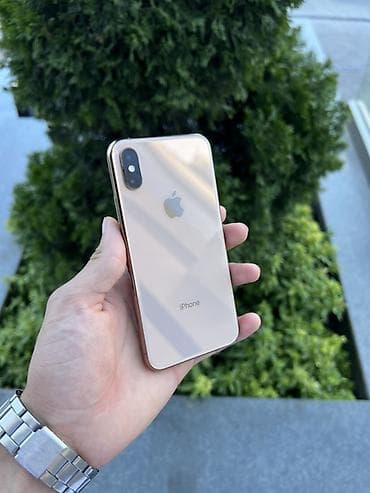 IPhone Xs, Б/у, 64 ГБ, Золотой, Защитное стекло, Чехол, 75 %