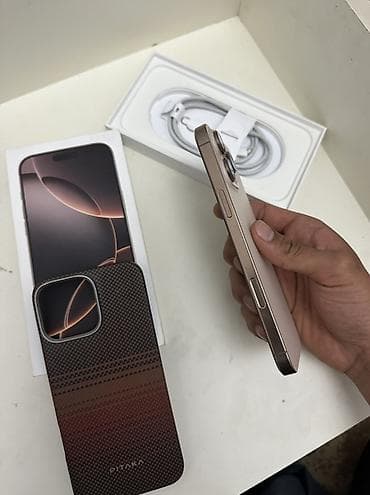 сары булун: IPhone 16 Pro Max, Жаңы, 256 ГБ, Desert Titanium, Куту, 98 % — 2