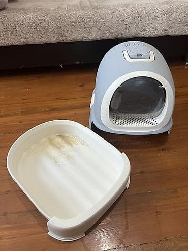 мышык ош: Закрытый туалет-домик для кошек с выдвижным лотком - Тип: закрытый — 4