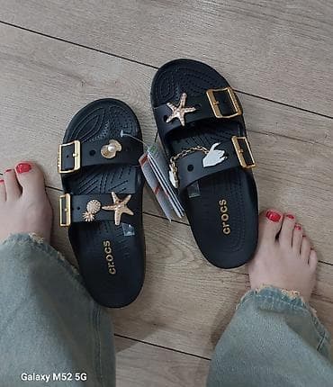 Босоножки, 40, Crocs, Новый, цвет - Черный, Самовывоз