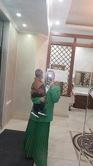 джильбаб с юбкой: Зелёная юбка гофре Состояние отличное, носилась мало Стильная и — 2