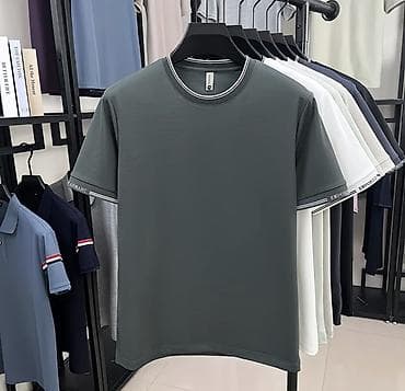 безруковки мужские: Мужская базовая футболка с круглым вырезом и коротким рукавом — 3