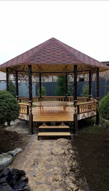 качели для сада: Тапчан 3 x 3 x 3 м, Металл — 23